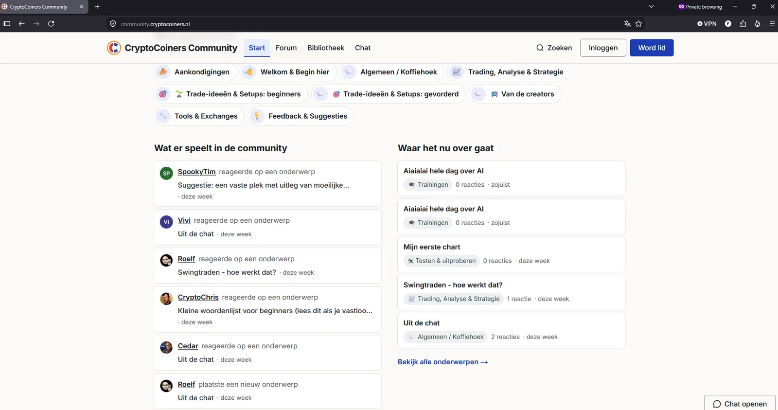 Screenshot landingspagina